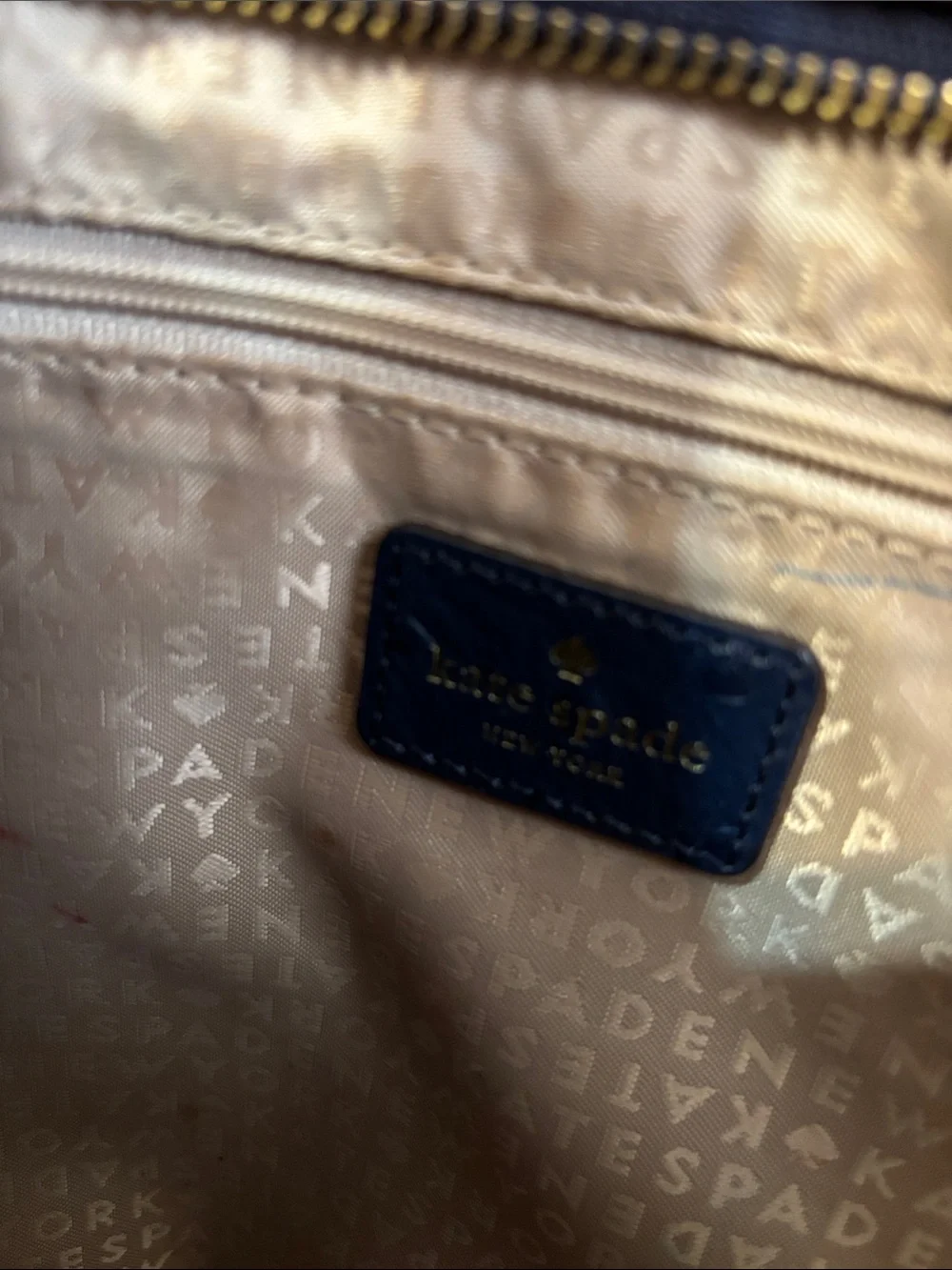 kate spade Navy-Ostrich Leather Shoulder Tote